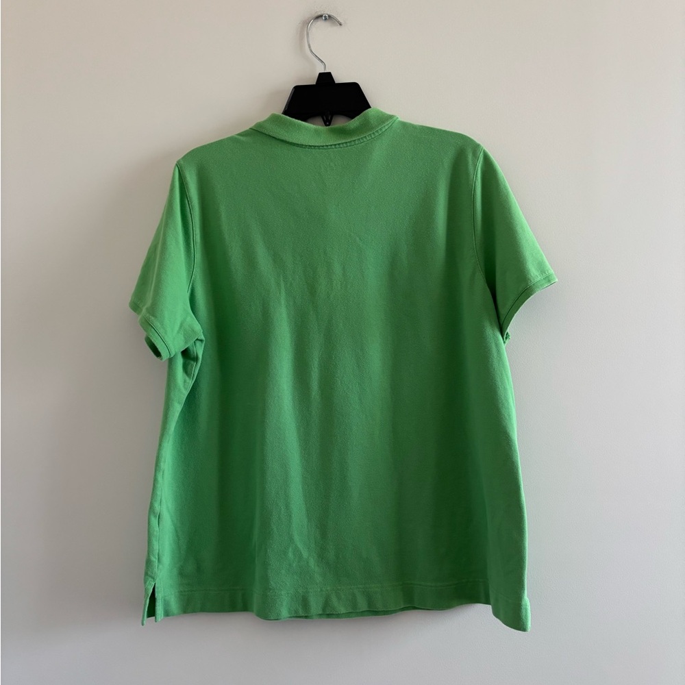 Talbots Polo Shirt Green Cotton Stretch Short Sleeve Womens 1X Preppy Golf - Picture 2 of 8